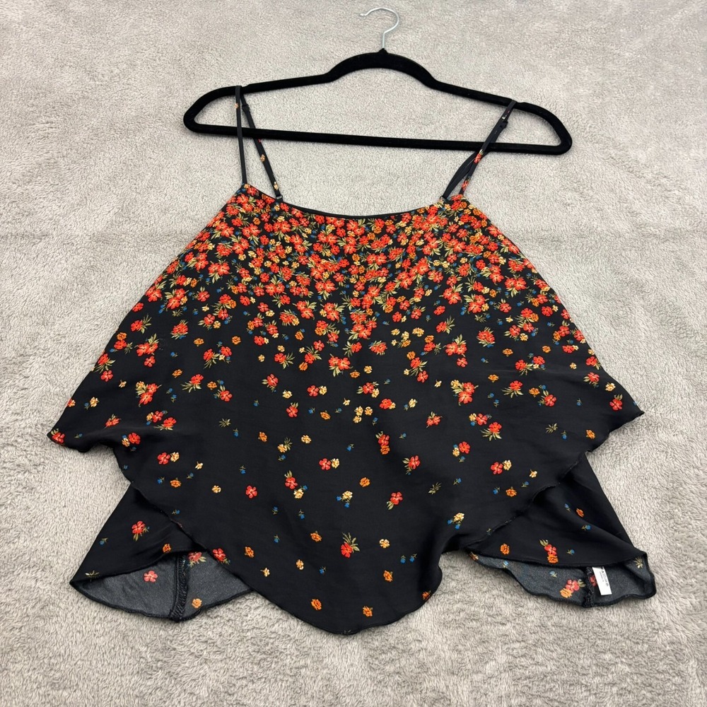 Intimately Free People Let‎ Me Love Satin Cami Womens S Black Floral Whimsigoth